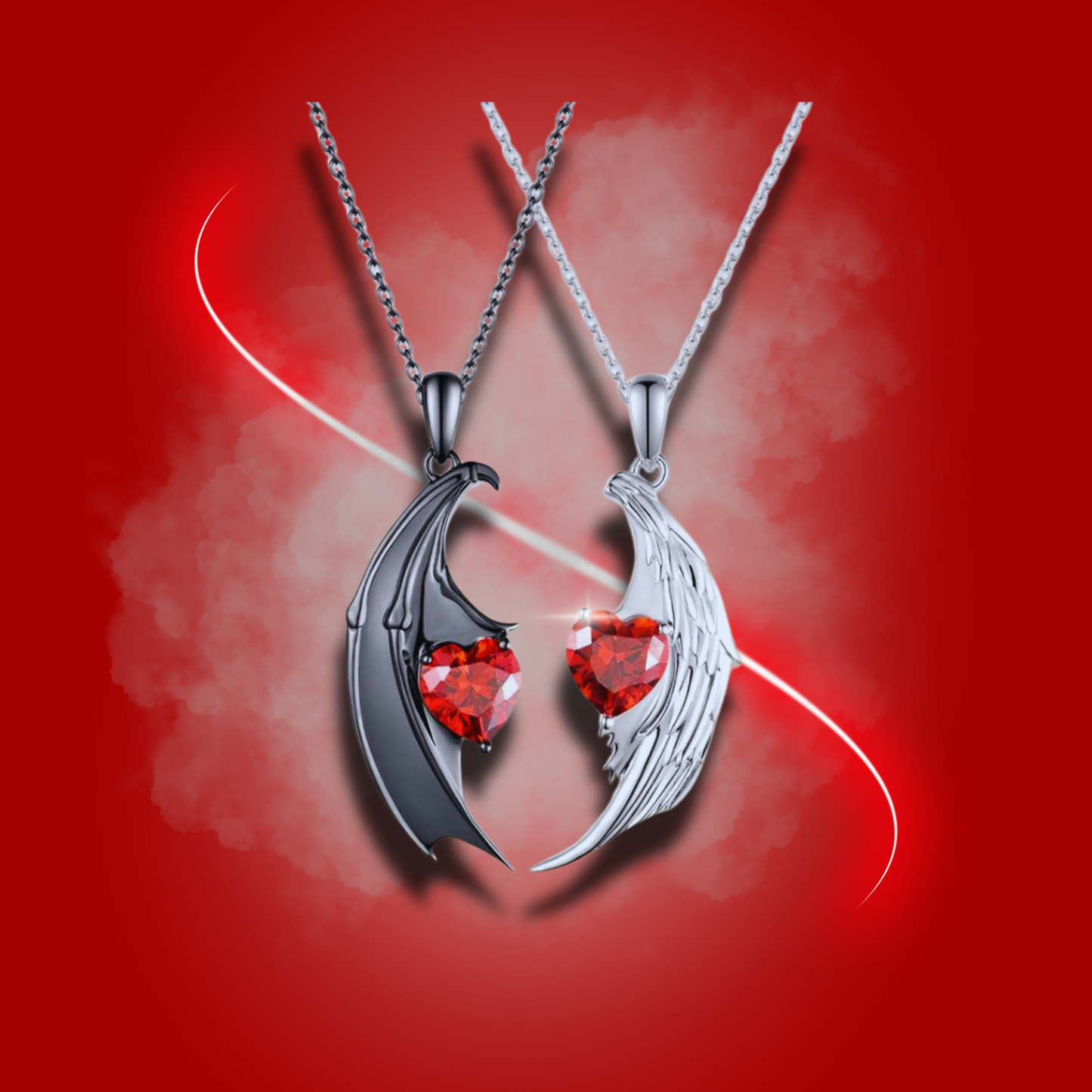 Angel & Devil Matching Couples/ Best Friends Necklace